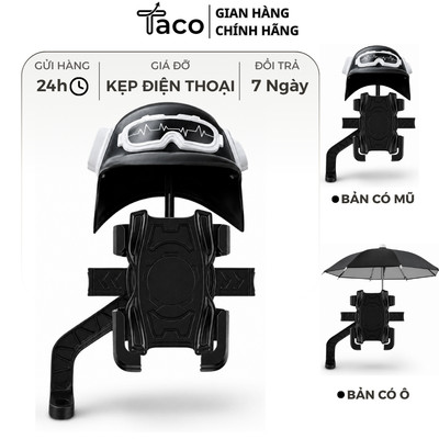 Giá Đỡ - Kẹp Điện Thoại Gắn Xe Máy K01 có ô dù, mũ che mưa che nắng, Chống Cướp Cực Chắc Chắn