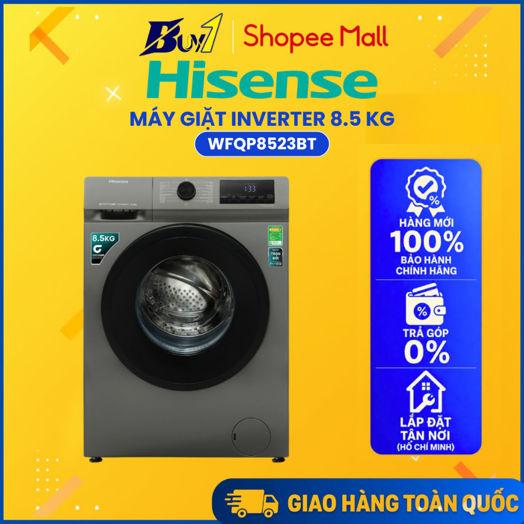 WFQP8523BT - Máy giặt Hisense Inverter 8.5 kg WFQP8523BT - Hàng chính hãng