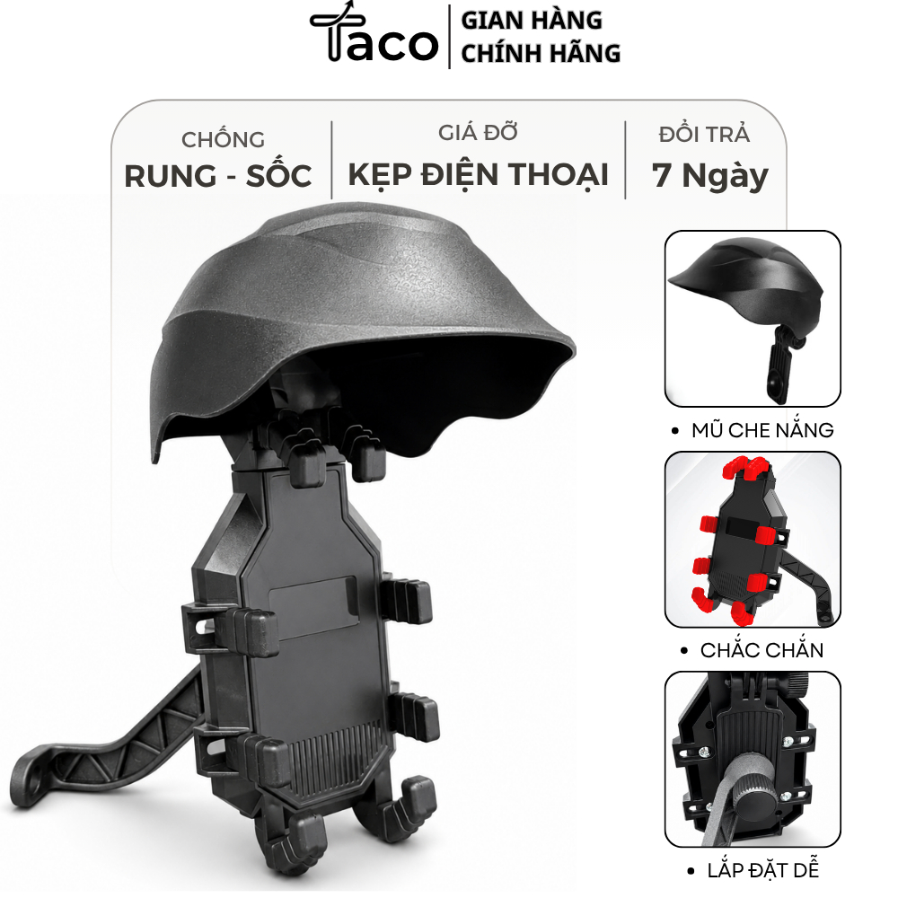 Giá Đỡ, Kẹp Điện Thoại K03 Helmet Gắn Trên Xe Máy, Xe Đạp Kèm Nón Bảo Hiểm Che Nắng Bảo Vệ Camera Đi