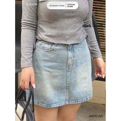 Chân váy Jeans BIGSIZE (55kg đến 95kg) – 24ĐYCV65 - [BU Bigsize Young]