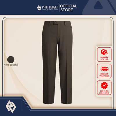 Quần âu nam Phan Nguyễn, chất liệu cao cấp, kháng nhăn vượt trội, form slim fit tôn dáng QVL.972