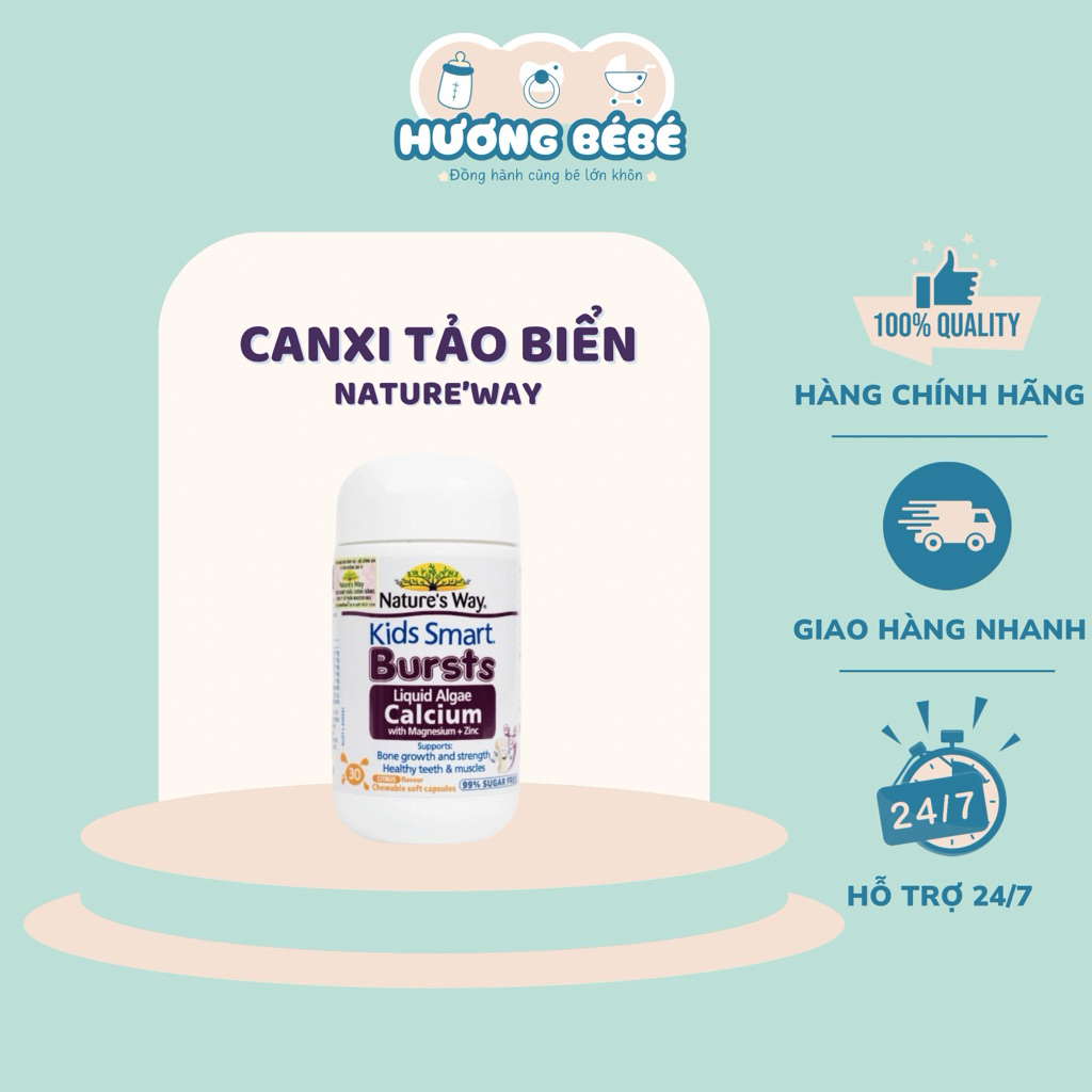 Canxi Nature's Way Calci Tổ Ong Tảo Biển Đỏ Aquamin F Hỗ Trợ Phát Triển Xương 30 Viên