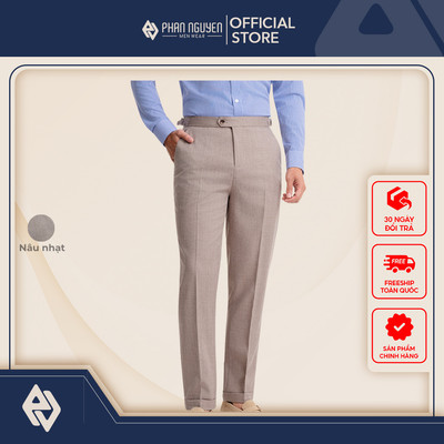 Quần âu sidetab nam Phan Nguyễn, chất liệu cao cấp, mềm mại, form slim fit tôn dáng QVL.967