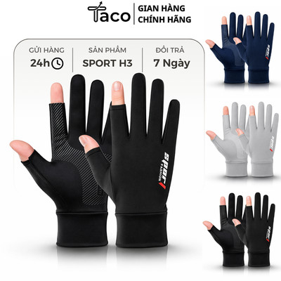 Găng Tay Đi Xe Máy Chống Nắng UV Hở 2 Ngón | Găng Tay Xe Máy Cho Nam Nữ, Vải Lụa Băng Mỏng Mát Thoáng Khí Tiện Lợi