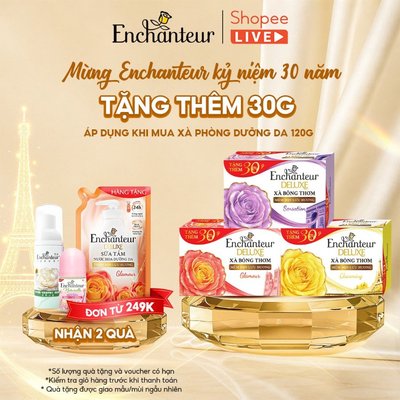 [LIVE] [KỶ NIỆM 30 NĂM] Xà Phòng Dưỡng Da Hương Nước Hoa Enchanteur Glamour/Sensation/Charming 120g