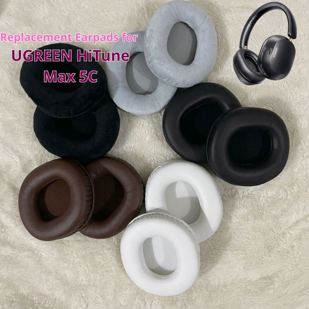 Đệm Tai Nghe Dùng cho  UGREEN HiTune Max 5C Cao Cấp - Ốp Tai Vải Thoáng Khí / Da PU Êm Ái 85x100mm