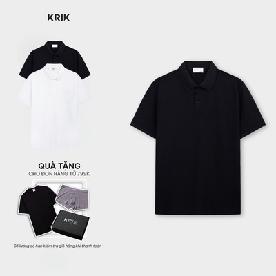 Áo Polo Nam KRIK Form Regular Chất Cotton Mềm Mại Thiết Kế Dập Nổi Hiện Đại PL2290