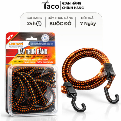 Dây Thun Ràng Tăng Chỉnh DARAVIN Siêu Bền Chở Hàng Xe Máy 2M, 3M, 4M Móc Nhựa Lõi Thép Phiên Bản Mới Chịu Tải Lớn