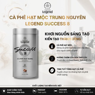 Cà Phê Hạt Mộc SUCCESS 8 Trung Nguyên Legend Lon 340g 100% Arabica Hương Hoa Trái Cây Tươi