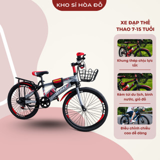 Xe đạp địa hình thể thao GÁC ĐỀ Trẻ em 7- 15 tuổi Size 20-22-24inh đầy đủ gác ba ga giỏ đồ bình nước