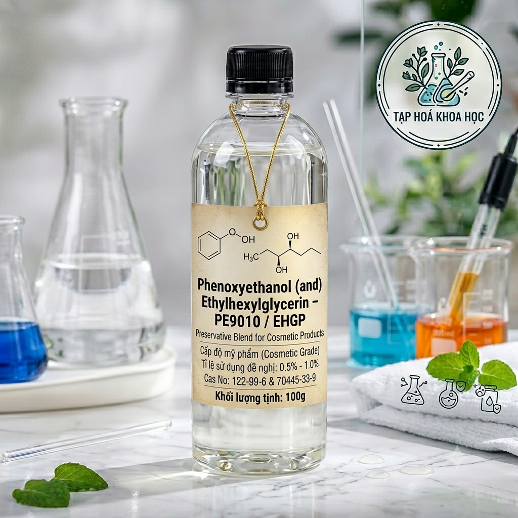 100g Phenoxyethanol (and) Ethylhexylglycerin – Chất Bảo Quản PE9010 / EHGP Kháng Khuẩn Phổ Rộng Khôn
