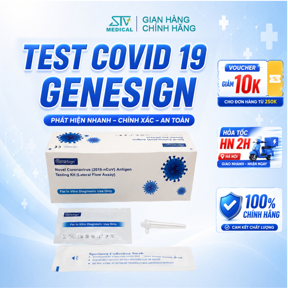 Bộ Test COVID Genesign - Kit Test Nhanh SARS-CoV-2 Chính Hãng Cho Gia Đình