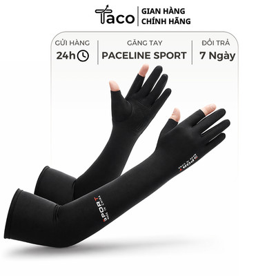 Găng Tay Chống Nắng Nam Nữ Dài PACELINE SPORT, Bao Tay Chống Nắng Hở Ngón Chống Tia UV,Tất Vớ Đeo Tay Có Vân Chống Trượt