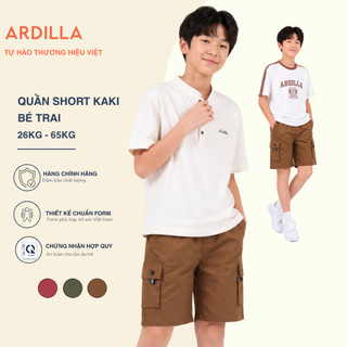 Quần Short Kaki Bé Trai ARDILLA Phong Cách Năng Động, Vải Cotton Co Giãn Tốt, Thoải Mái Cho Bé 8-14 Tuổi TB1603
