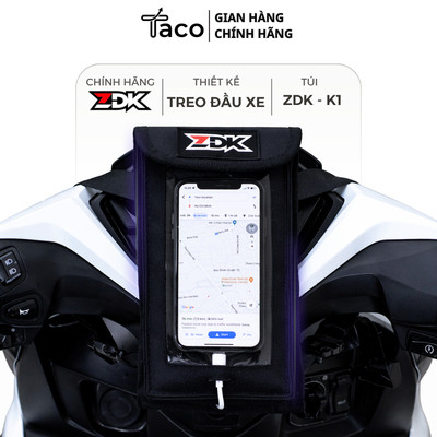 Túi ZDK Mini-Mini Javan, Túi Treo Đầu Xe Máy Đựng Điện Thoại, Thiết Kế Mới Có Lỗ Sạc, 2 Lớp Hỗ Trợ Thoát Nhiệt