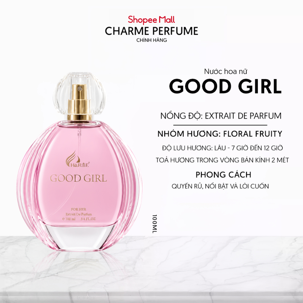 Nước hoa Charme Good Girl  - Ngọt ngào, nữ tính, dễ chịu - Nước hoa nữ 100ml EDP / EX