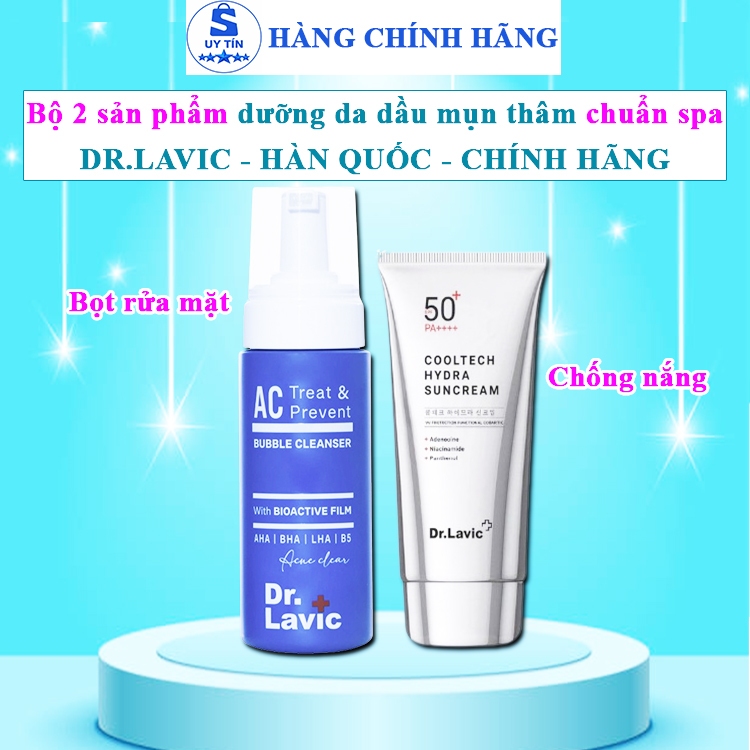 COMBO kem chống nắng drlavic hàn quốc dr.lavic cooltech hydra suncream kcn bọt rửa mặt dr lavic sữa 