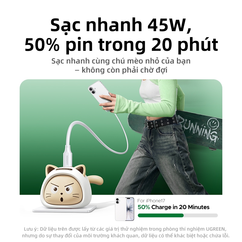 【Jackson Yee's Pick】Bộ sạc UGREEN 45W Bộ sạc nhanh vui nhộn cho iPhone 17 16 15 Pro Max | BigBuy360 - bigbuy360.vn
