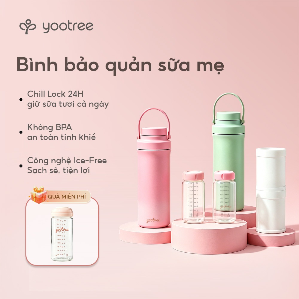 Bình bảo quản sữa mẹ Yootree S1 Bình giữ nhiệt trữ sữa mini Máy làm mát sữa mẹ giữ lạnh trong 24 giờ