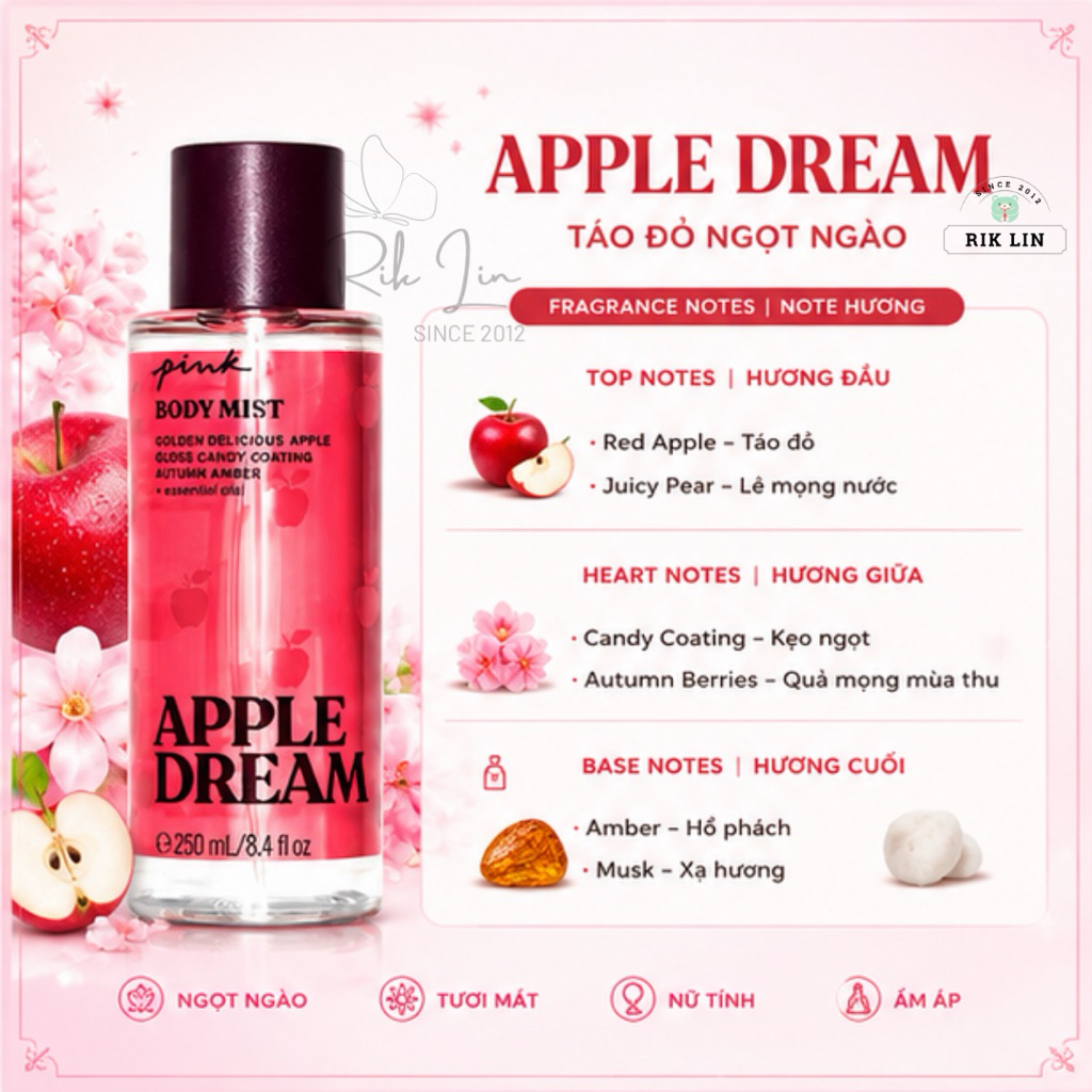 APPLE DREAM _ Xịt Thơm Body Mist Toàn Thân