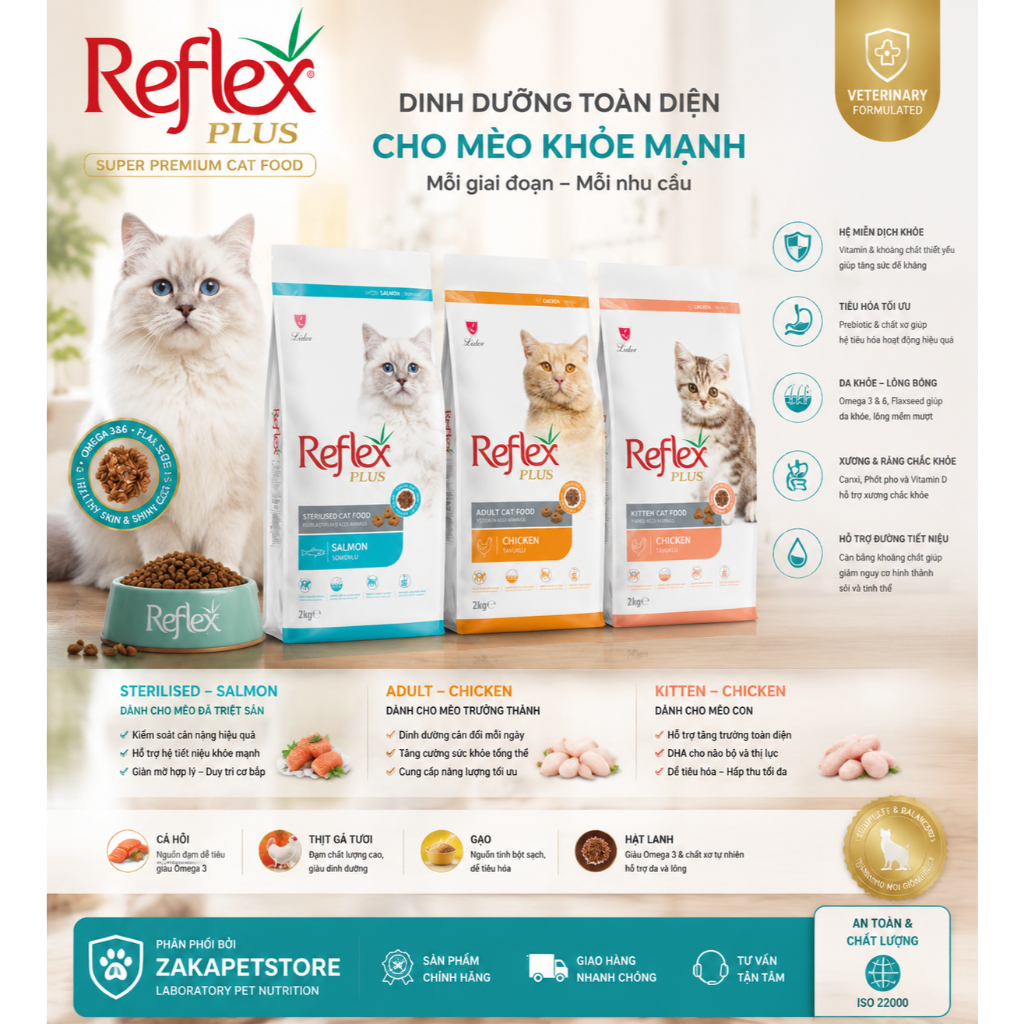 HẠT REFLEX 2KG - CHO MÈO MỌI LỨA TUỔI