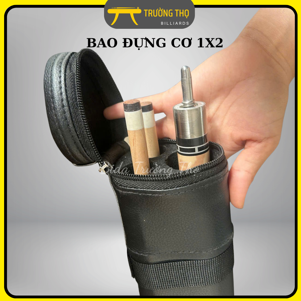 Bao Da Đựng Cơ Bida 1x2 - Bao Để 1 Chuôi 2 Ngọn Cơ Bi-a - Sang Trọng, Tiện Lợi - BIDA TRƯỜNG THỌ