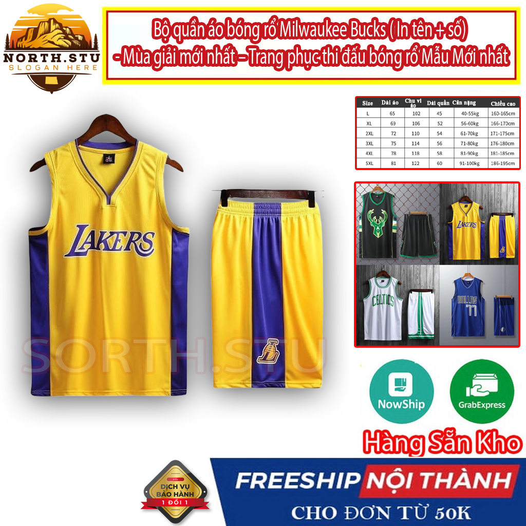 Áo bóng rổ NBA cao cấp cho nam - Lakers, Brooklyn, Bulls, GSW