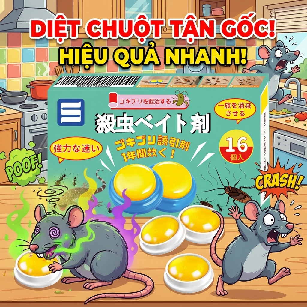 DIỆT CHUỘT TẬN GỐC🐀Thuốc diệt chuột Thuốc bả chuột Một hộp 16 viên Dùng cho gia đình