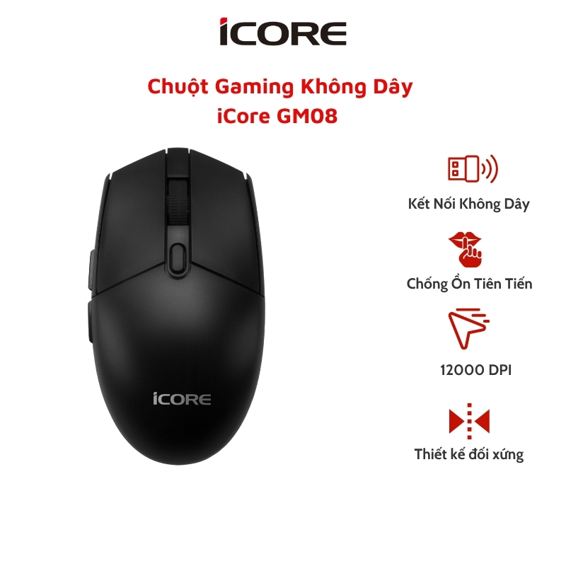 Chuột Gaming iCore, Chuột Game Có Dây/Không Dây, 12000 DPI, Chuột Gaming Cho Máy Tính - HÀNG CHÍNH H