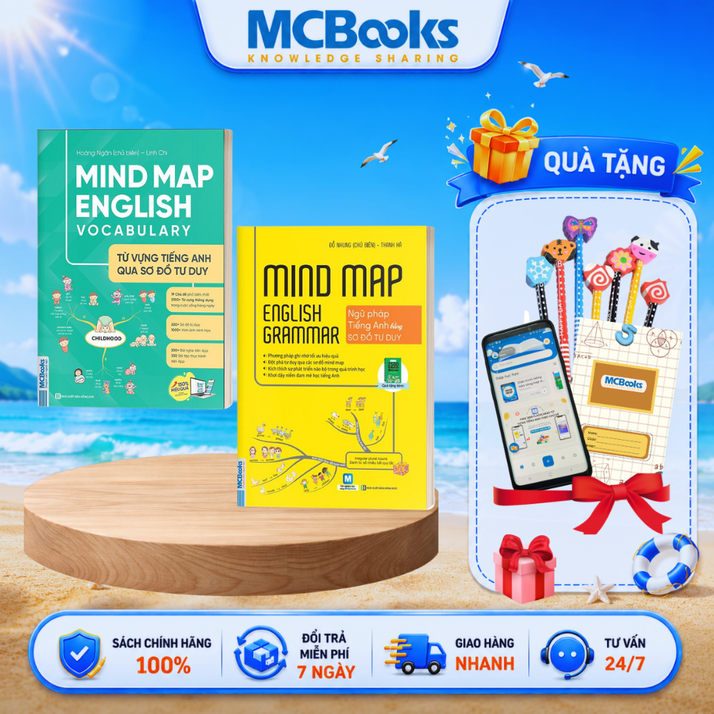 Sách - Combo Mindmap English Grammar và Mindmap English Vocabulary - Học Kèm App Online
