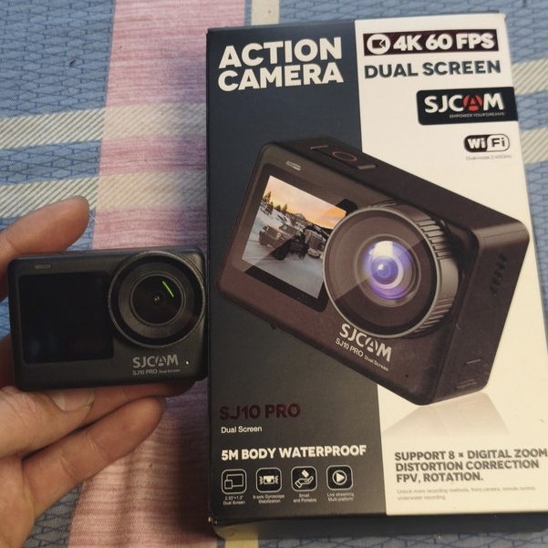 Combo Thanh Lý Camera 4k60fps Action Camera SJCAM SJ10 Pro Dual Screen - Bản 2 Màn Hình, Đầy Đủ Phụ 