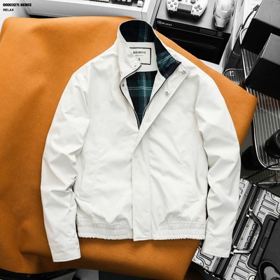 Áo khoác nam HEBOZ Signature Harrington 3M chất kaki dày dặn có lót vải caro - 00003271