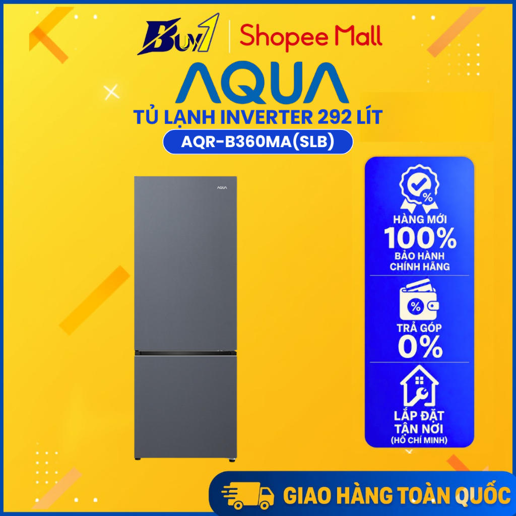 AQR-B360MA(SLB) - Tủ Lạnh Aqua Inverter 292 Lít AQR-B360MA(SLB) - Hàng Chính Hãng
