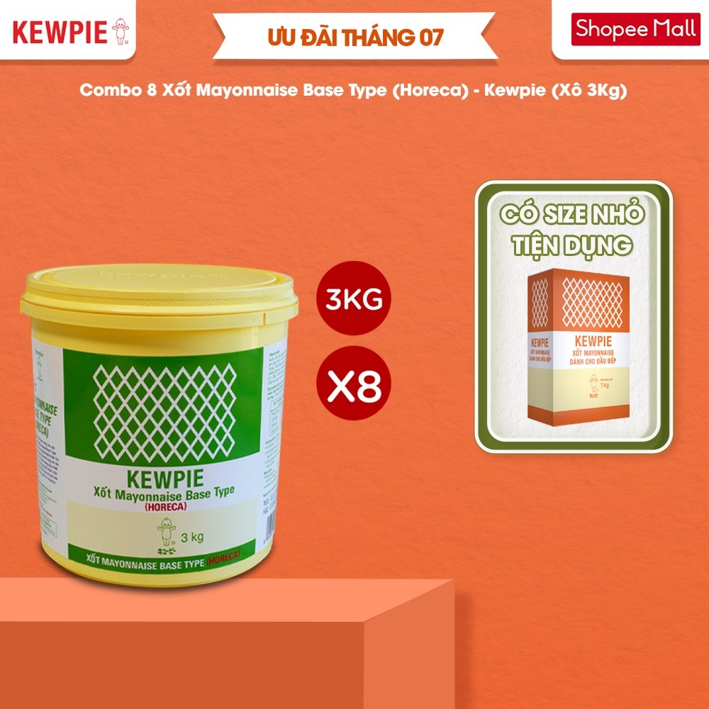 Combo 8 Xốt Mayonnaise Base Type (Horeca) - Kewpie (Xô 3Kg)
