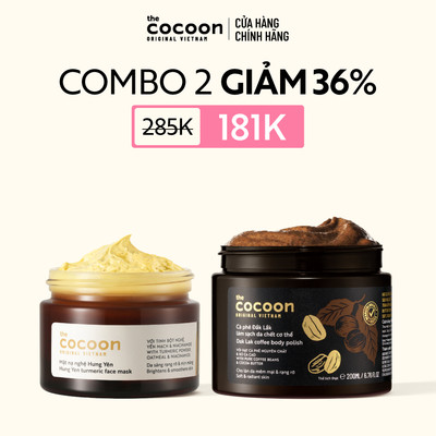 [MUA 2 GIẢM 37%] Combo mặt nạ nghệ Hưng Yên Cocoon 30ml + Tẩy da chết cơ thể cà phê Đắk Lắk 200ml