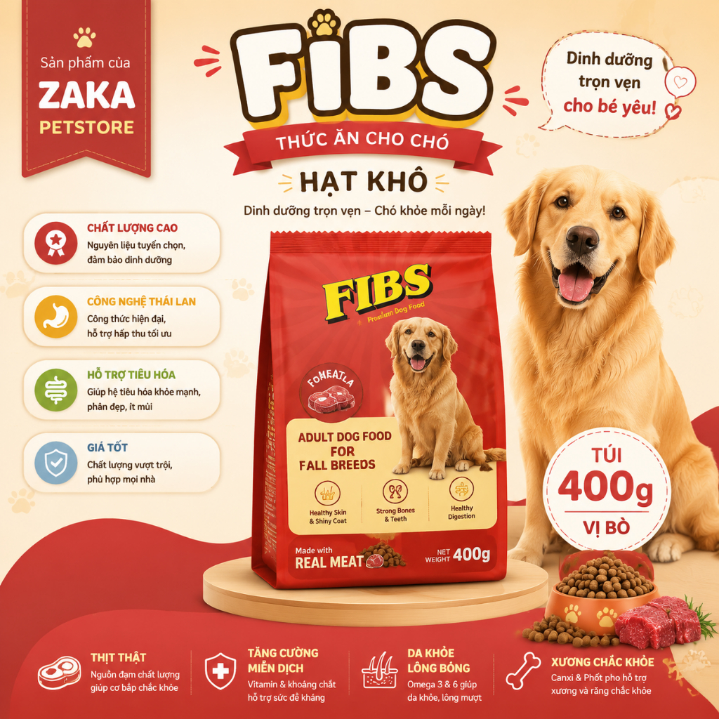 THỨC ĂN CHÓ FIB'S 400GR