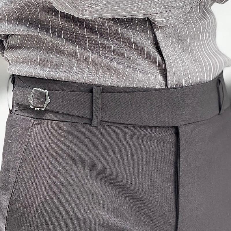 QD035 OZiNIO Quần âu nam cạp cao form Slimfit thiết kế cạp GURKHA đai đỉa đa năng.