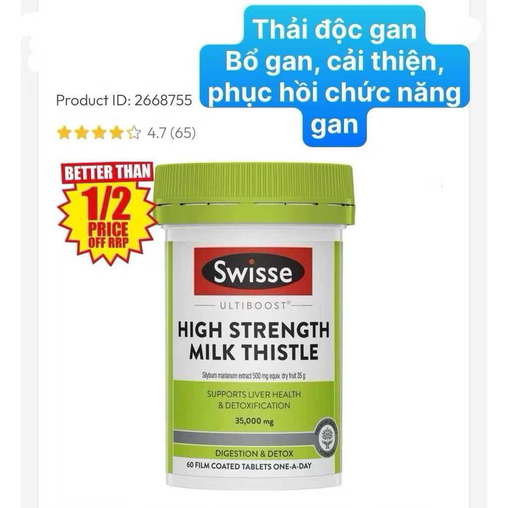 Swisse Milk Thistle 35000mg 60 viên