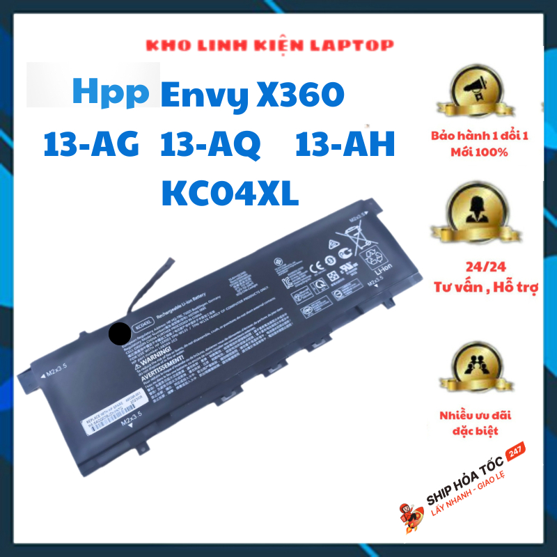 Pin Laptop HPP Envy X360 13-AG 13M-AQ 13-AH HSTNN-DB8P, KC04XL,HSTNN-IB8K, KC04XL[ZIN]