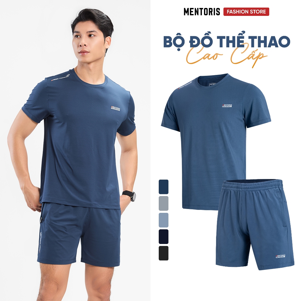 [MUA 1 TẶNG 1] Bộ Đồ Nam Cổ Tròn Mentoris, Bộ Thể Thao Nam Chất Liệu thun thông hơi Thấm Hút Mồ Hôi 