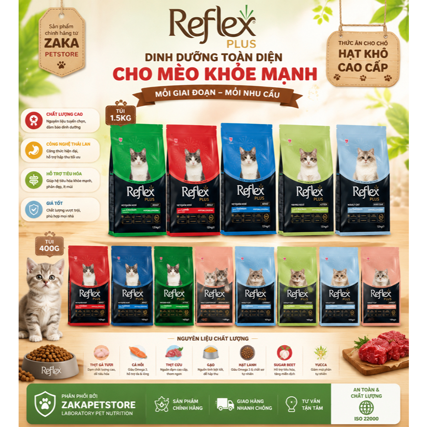 Reflex PLUS 1,5kg - Hạt cho mèo mọi lứa tuổi