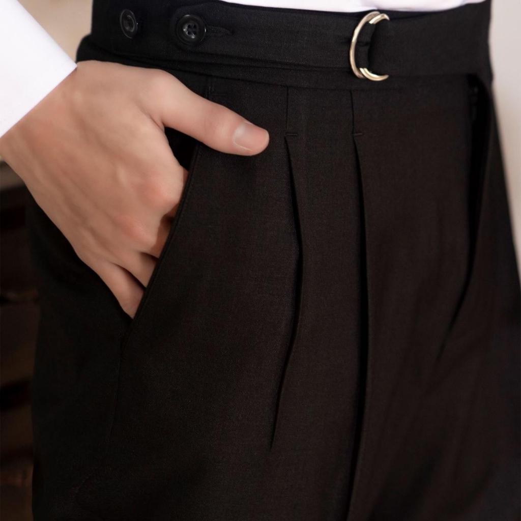 QD024 Quần âu nam cạp cao sidetab , D-ring, gurkha Menswear Pants