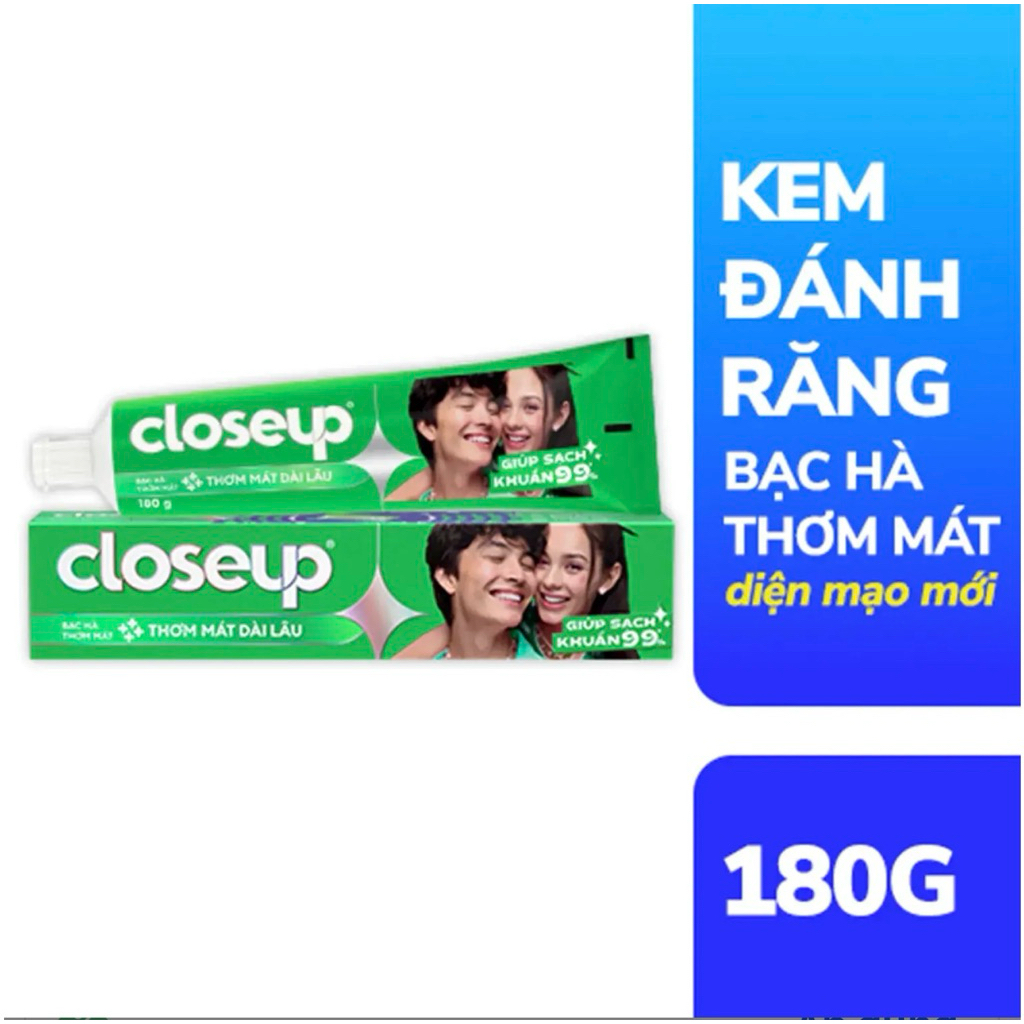 [Kem Đánh Răng] Closeup Bạc Hà Thơm Mát Ống 180g