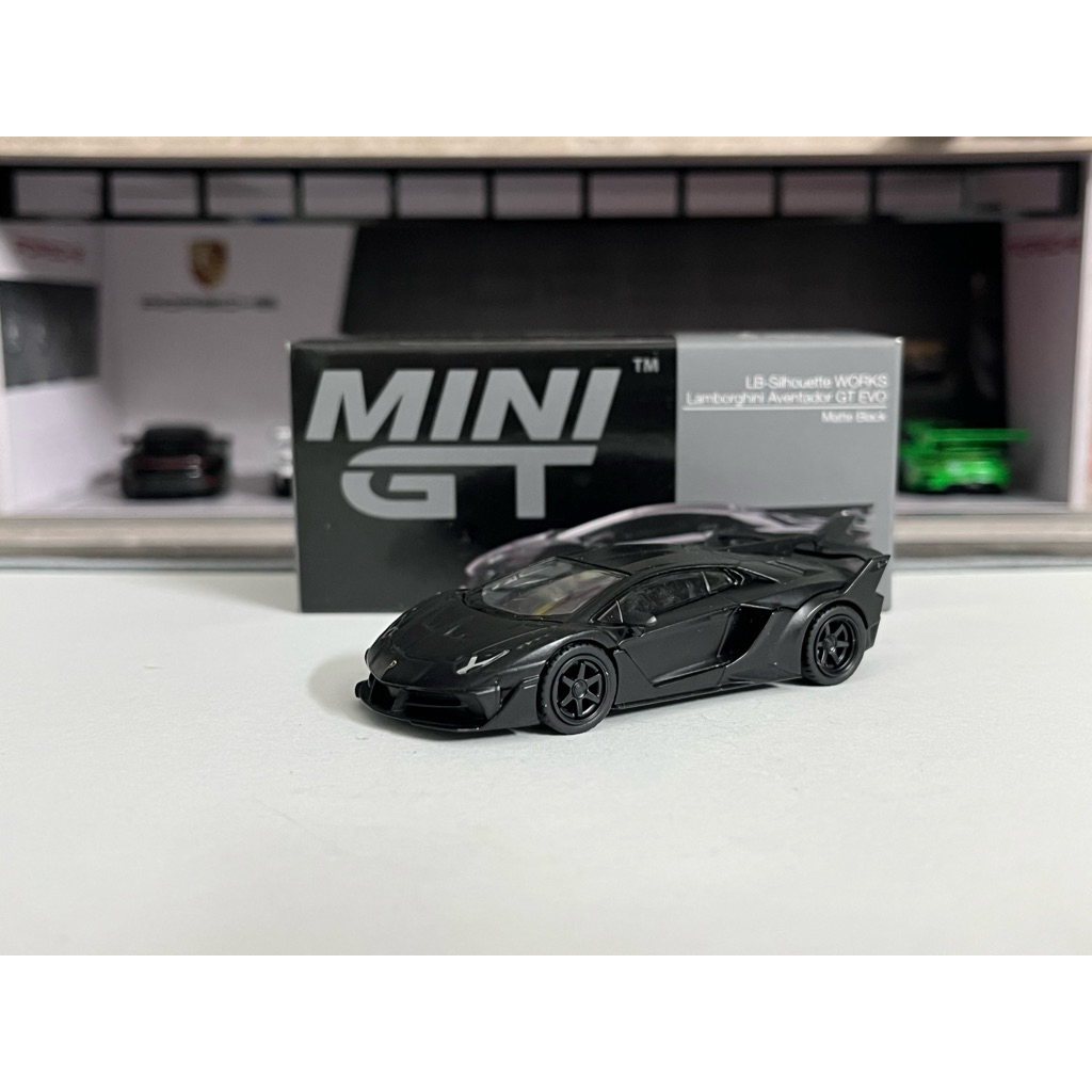 Xe mô hình Mini GT 502 Lamborghini Aventador GT Evo Matte Black LOOSE ĐẸP