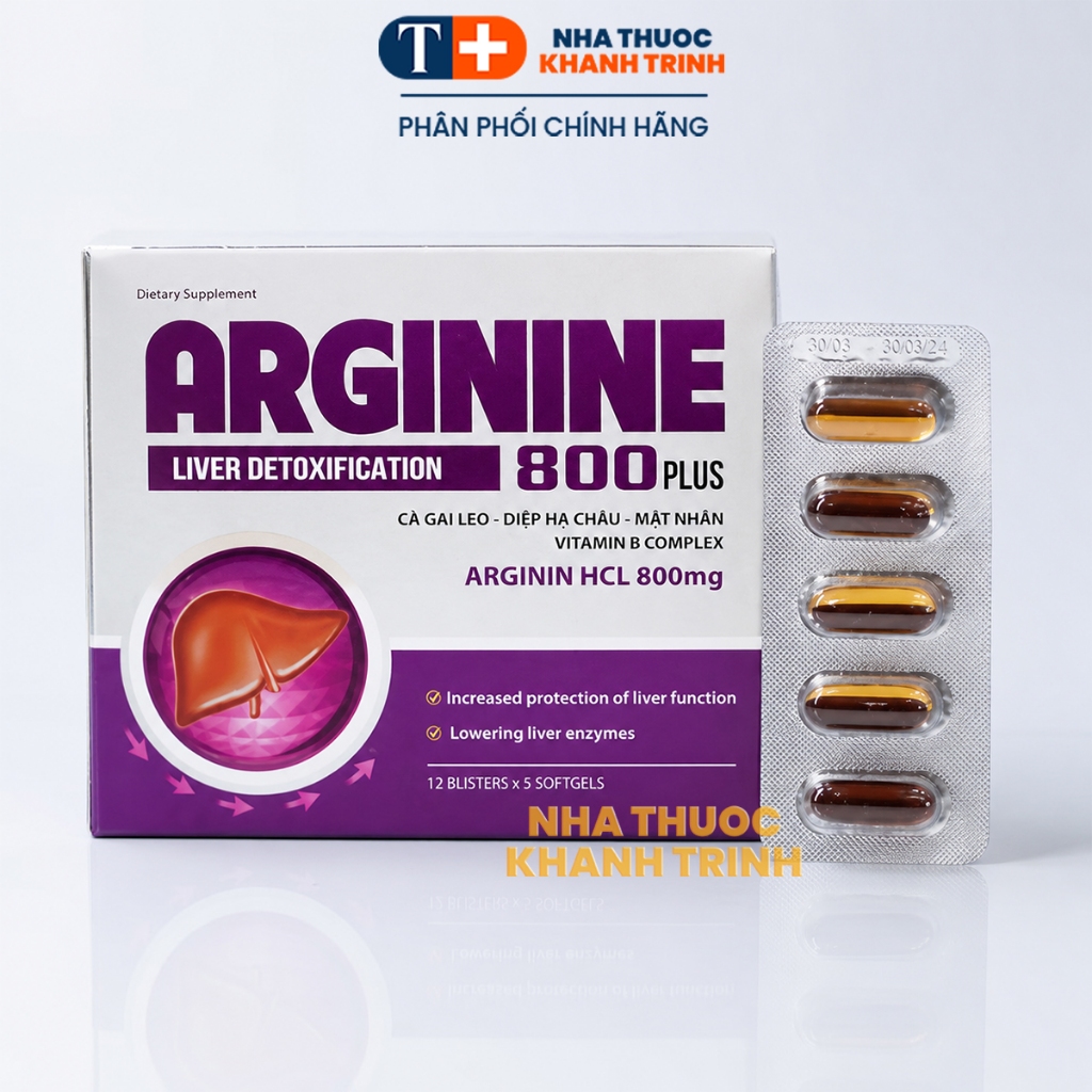 Arginine 800 Plus - Hỗ trợ tăng cường chức năng giải độc gan (hộp 60 viên)