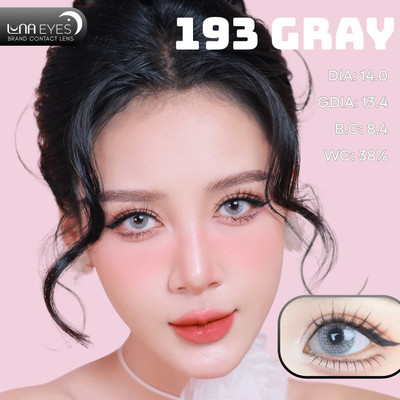 [6 tháng] Lens mắt 193 Gray màu xám tây, không viền, size nhỏ - thương hiệu LUNA EYES