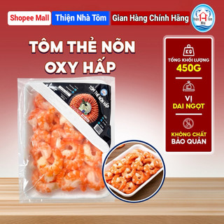 Tôm Thẻ Nõn Oxy Hấp Thiện Nhà Tôm Khay 450G Vị Dai Ngọt