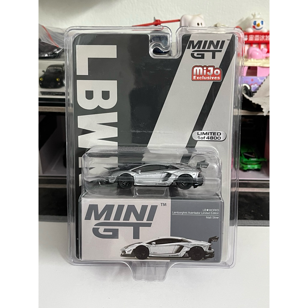 Xe mô hình Mini GT 449 Lamborghini Aventador LBWK Matt Silver NEWCARD