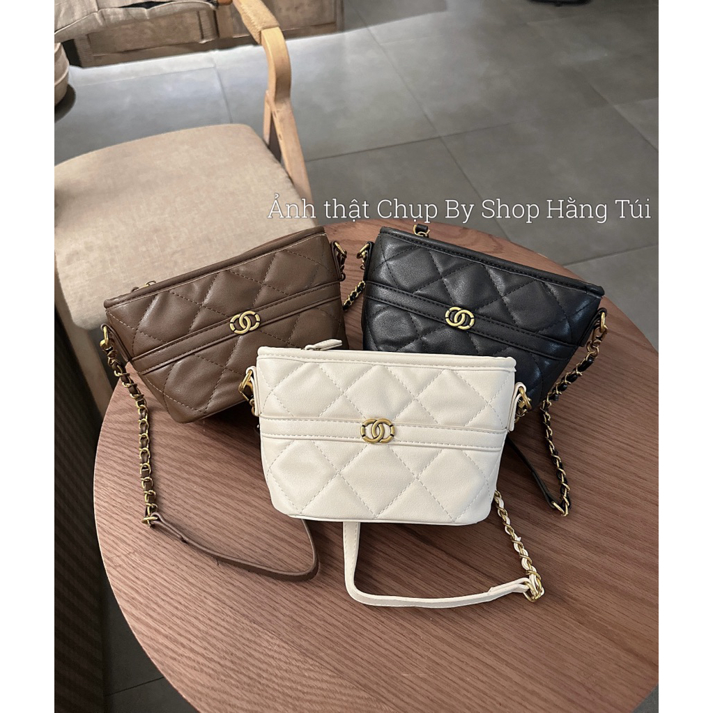 Túi Khuy Tròn dáng Rọ 3 Màu size mini 20cm cực xinh