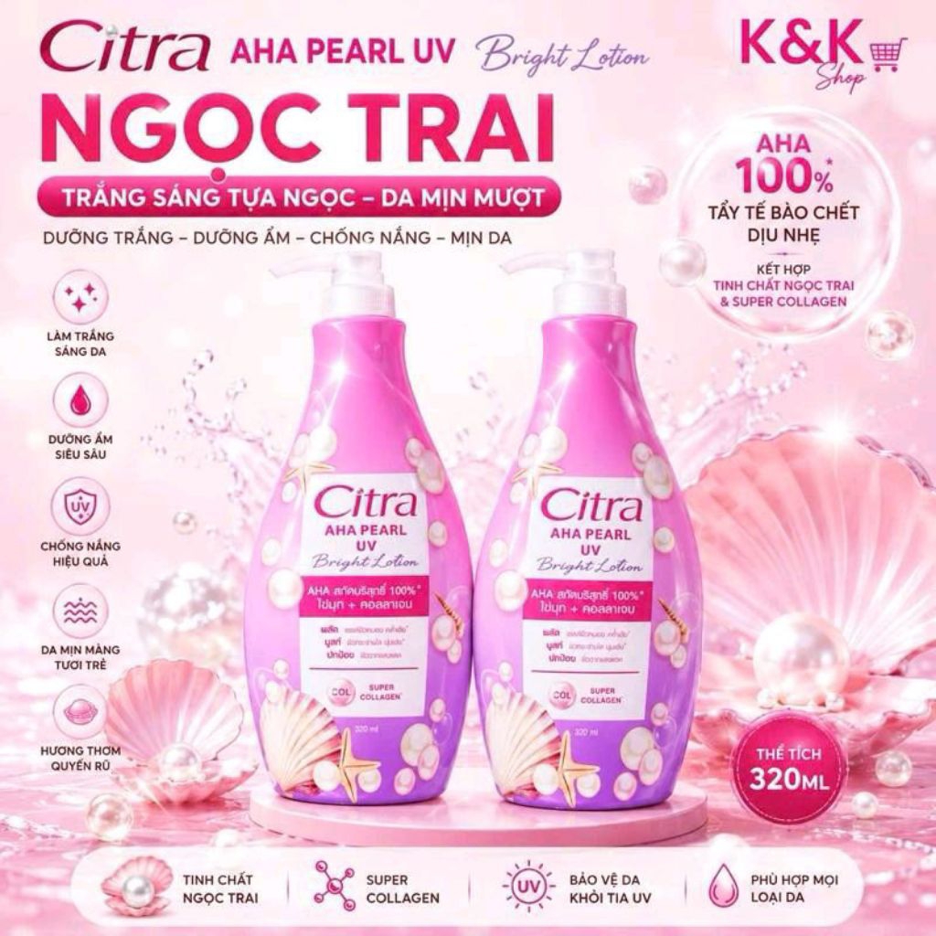 DƯỠNG THỂ trắng da CITRA 320ml chính hãng